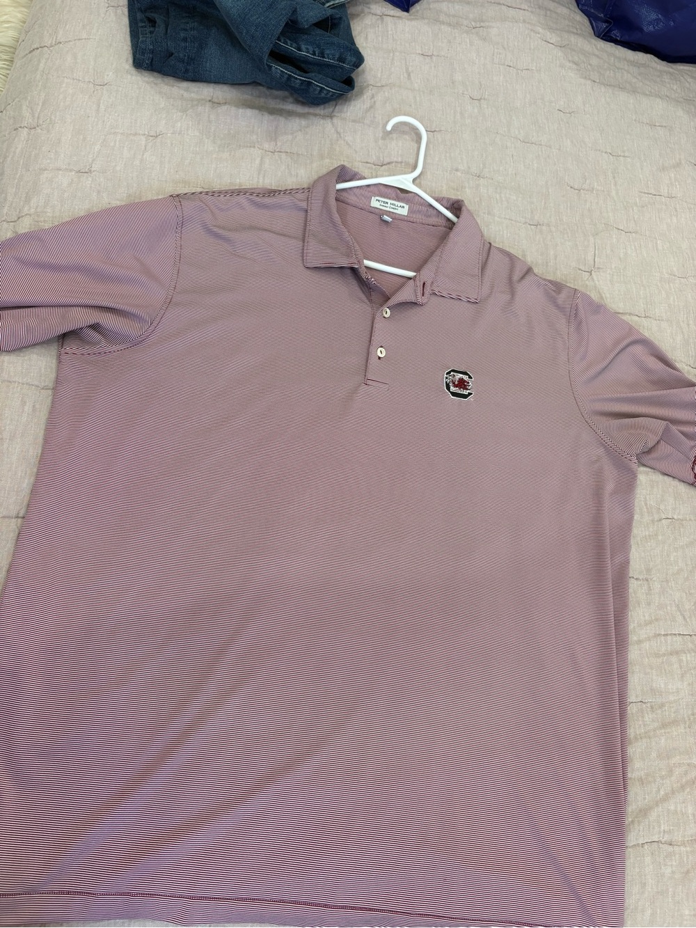 Peter Millar Mauve Polo with Embroidered Crest